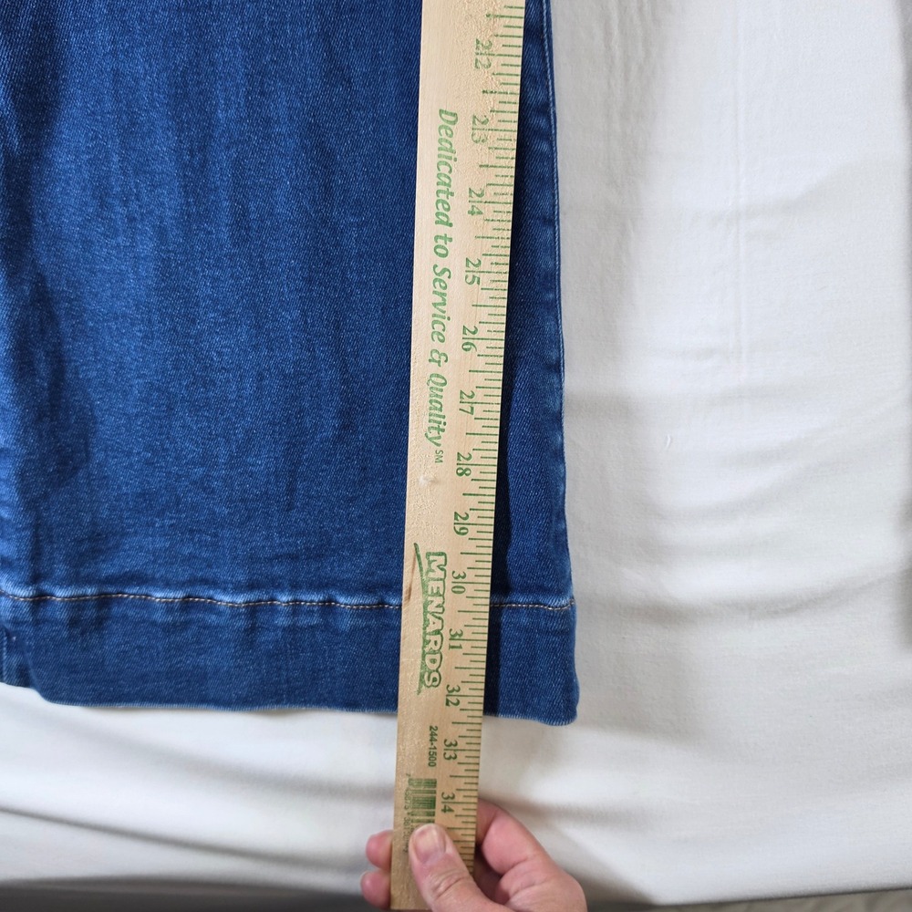 Good American 70s Flare High Rise Jeans 12 31 Distressed Modern Boho Blue - Picture 6 of 11